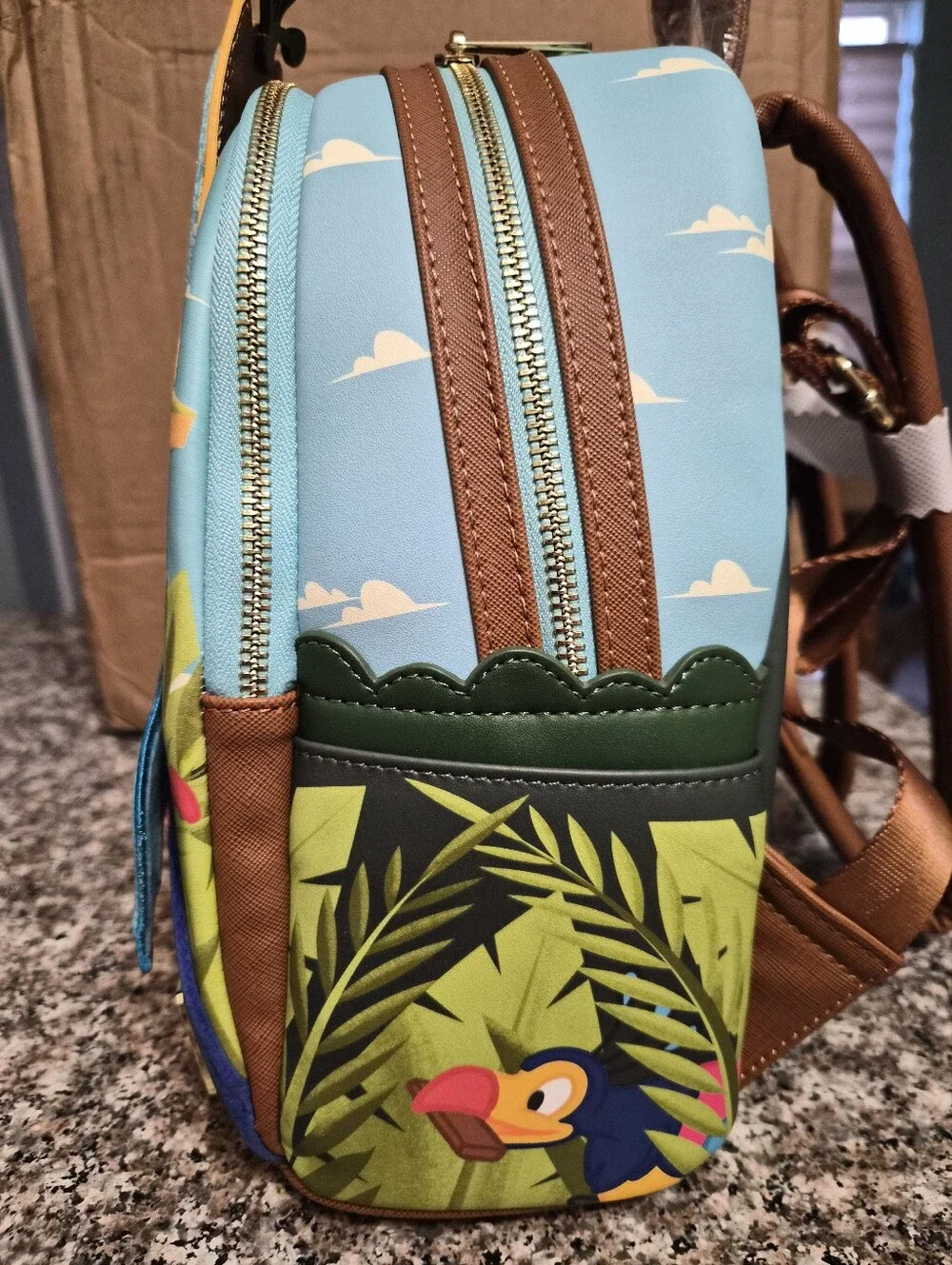 Loungefly Pixar Kevin Bird Mini Backpack - Blue, Yellow, Orange, Pink